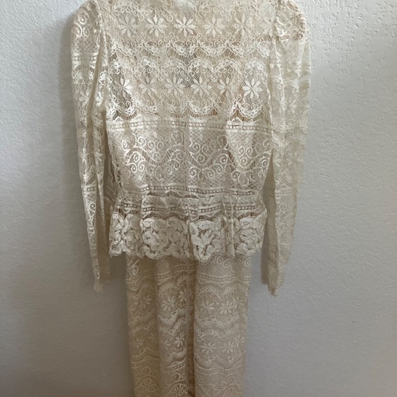 Vintage Ivory Lace Dress 1960s ILGWU - Picture 7 of 16